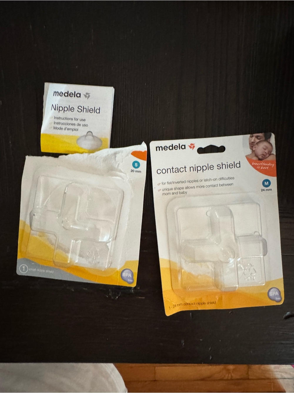Medela Nipple Shield 20mm and 24mm Set Packaging opened but unused